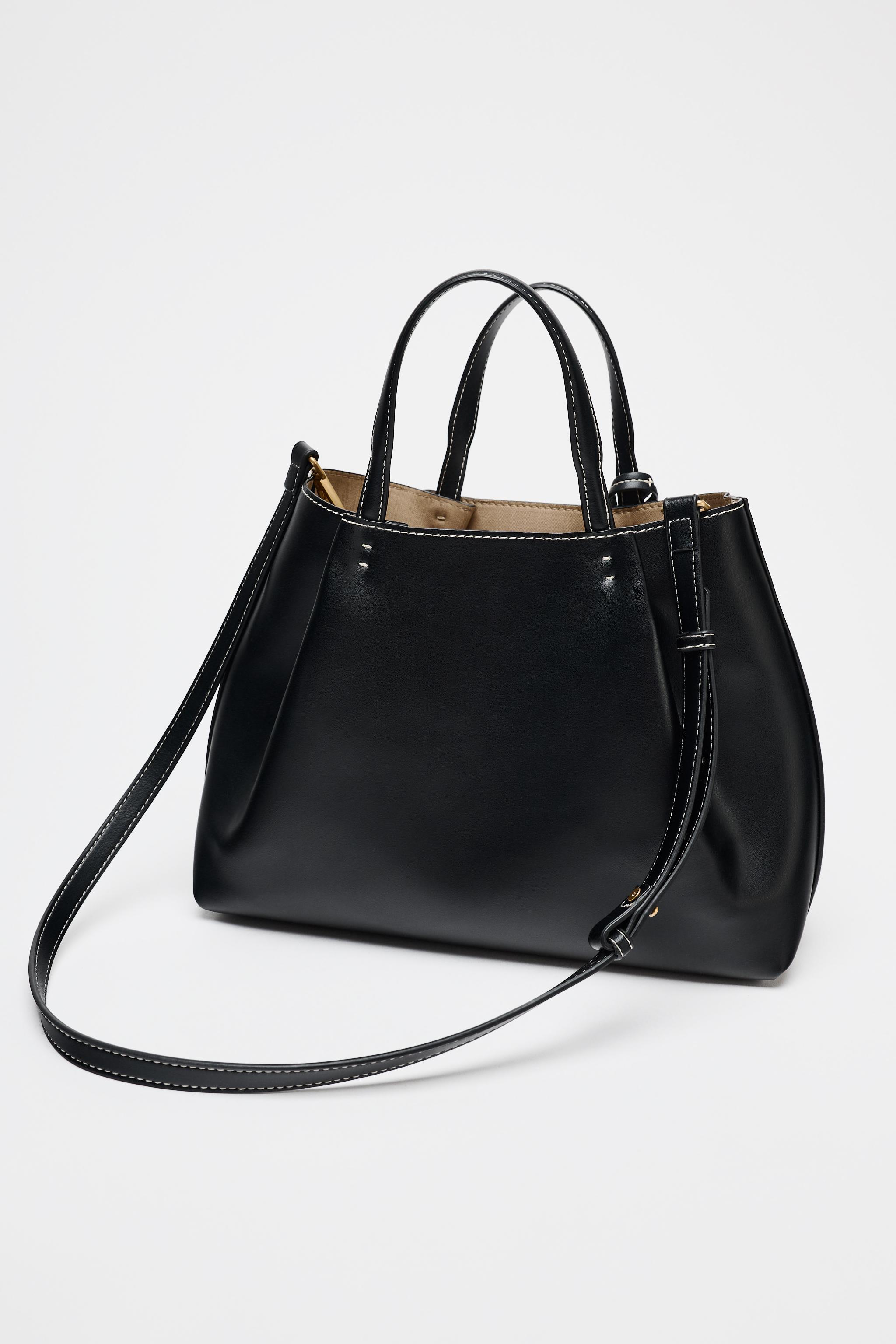 TOPSTITCHED CITY BAG - Black | ZARA United States
