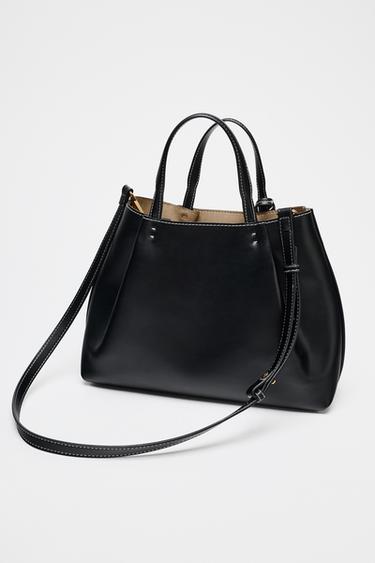 TOPSTITCHED CITY BAG - Black by Zara - Image 2
