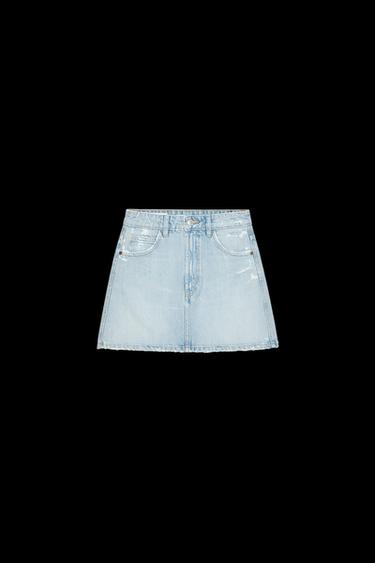 TRF-JEANSROCK MIT RISSEN - Himmelblau von Zara - Bild 0