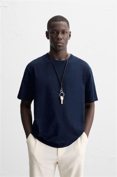 RELAXED FIT WASHED T-SHIRT - Indigo by Zara