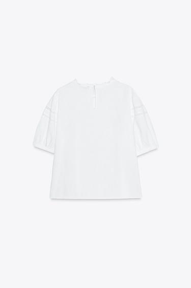 RAMIE SHIRT WITH LACE TRIM - White by Zara - Image 6