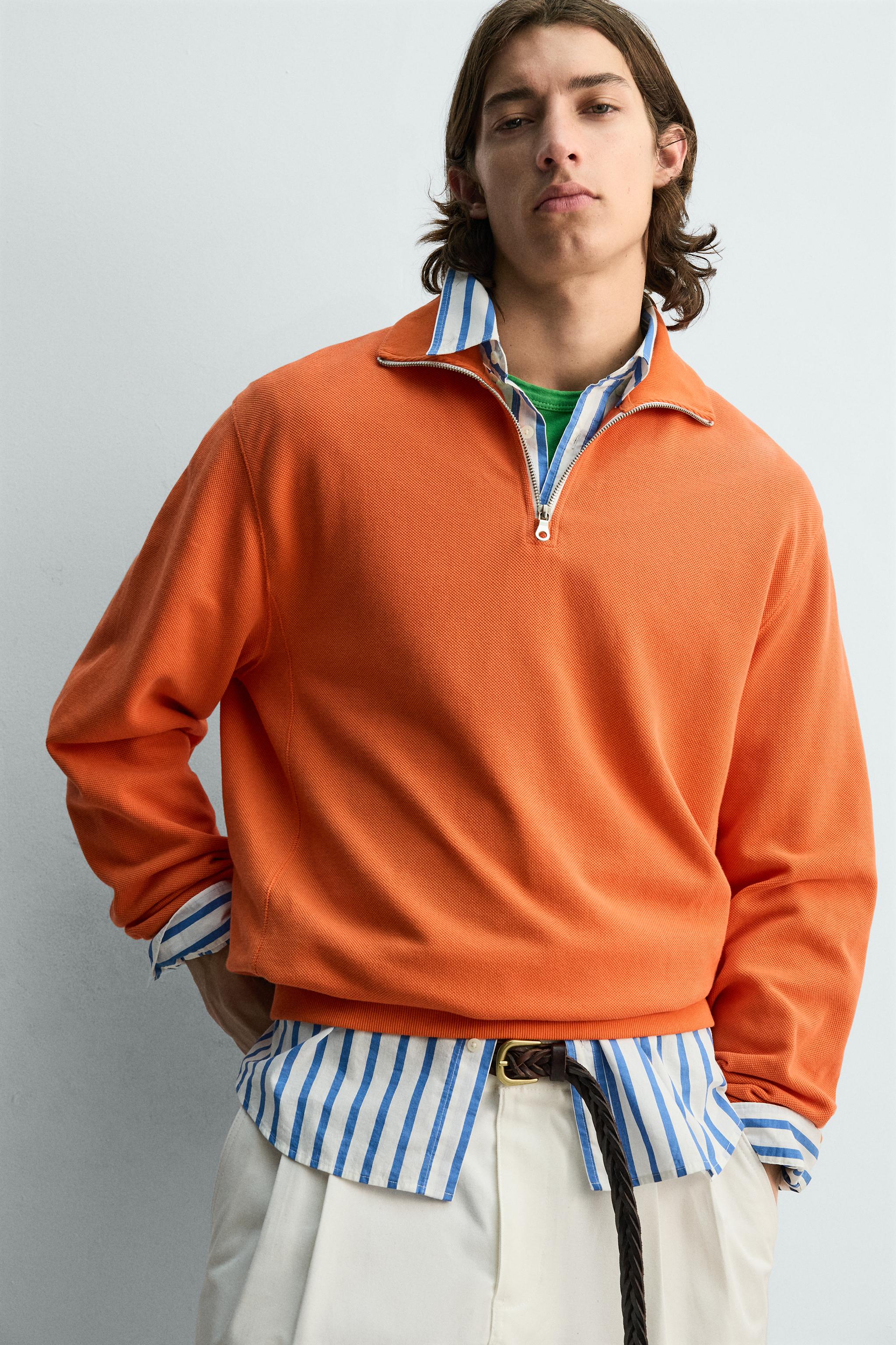 PIQUÉ QUARTER-ZIP SWEATSHIRT
