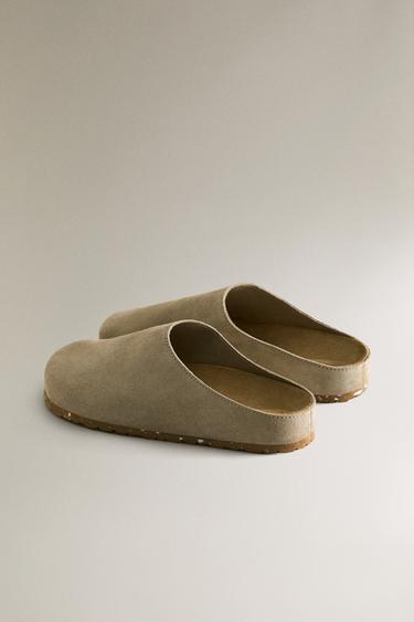 MINIMALIST LEATHER CLOGS - Grey by Zara - Image 3