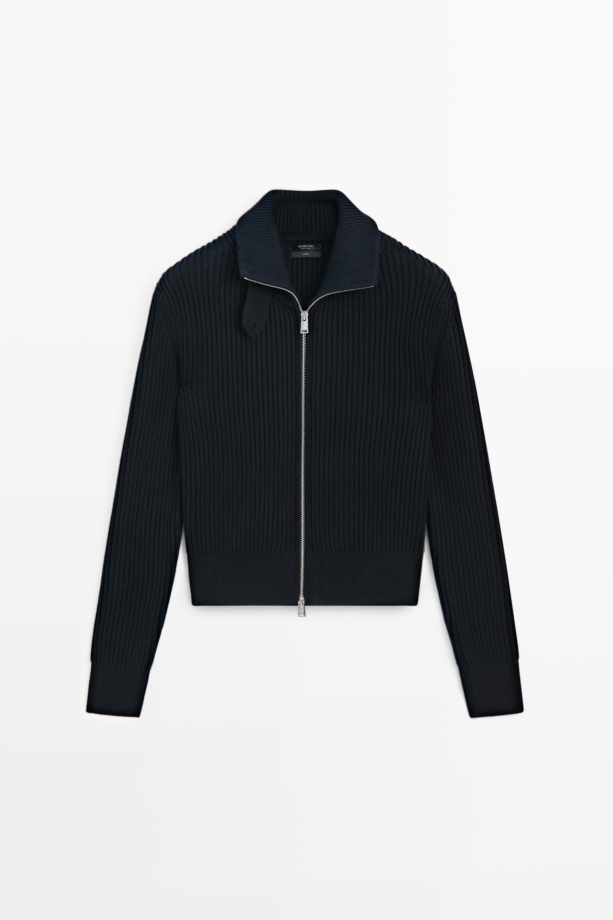 Cardigan en maille 100 % coton avec détail au col