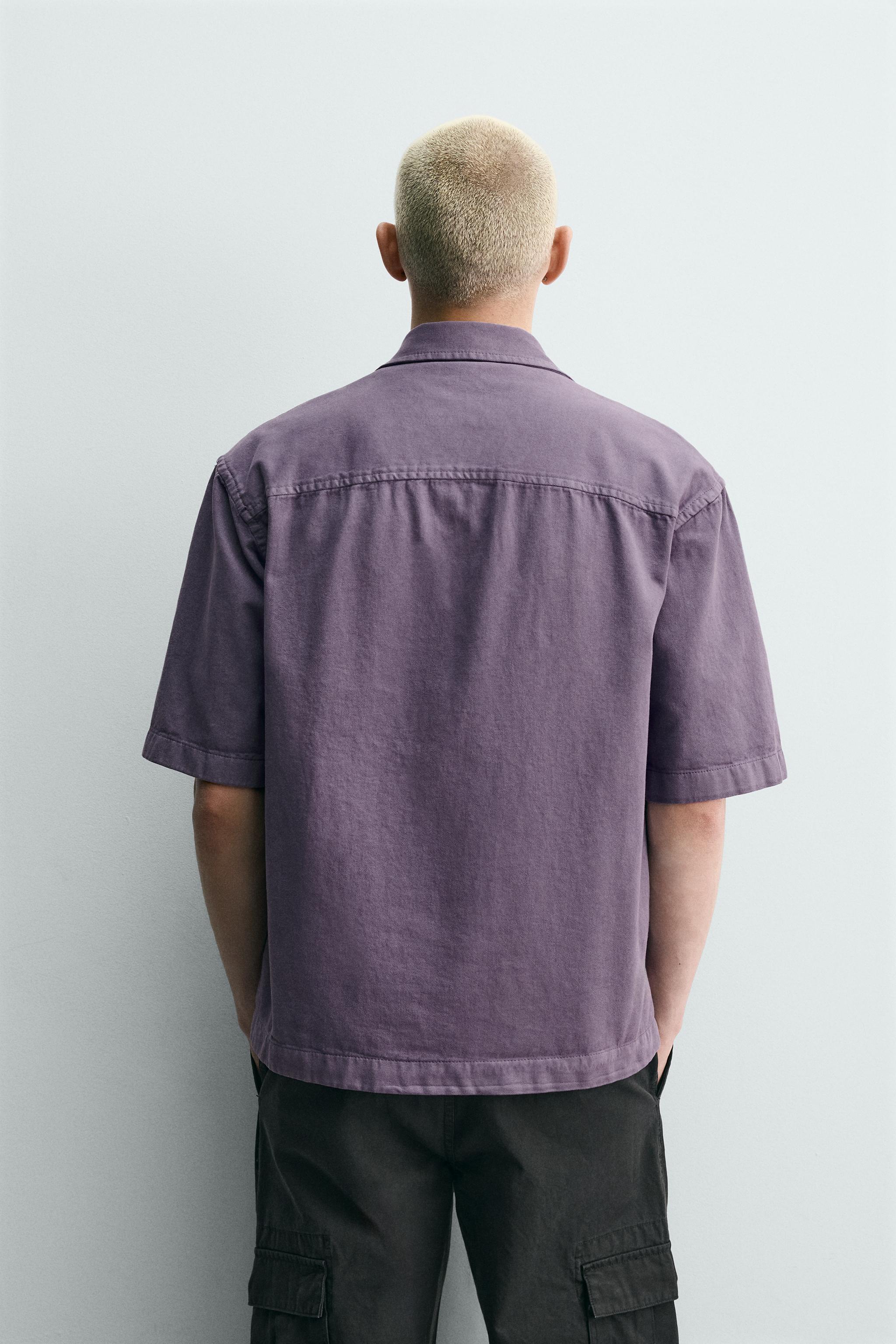 EMBROIDERED TEXTURED OVERSHIRT