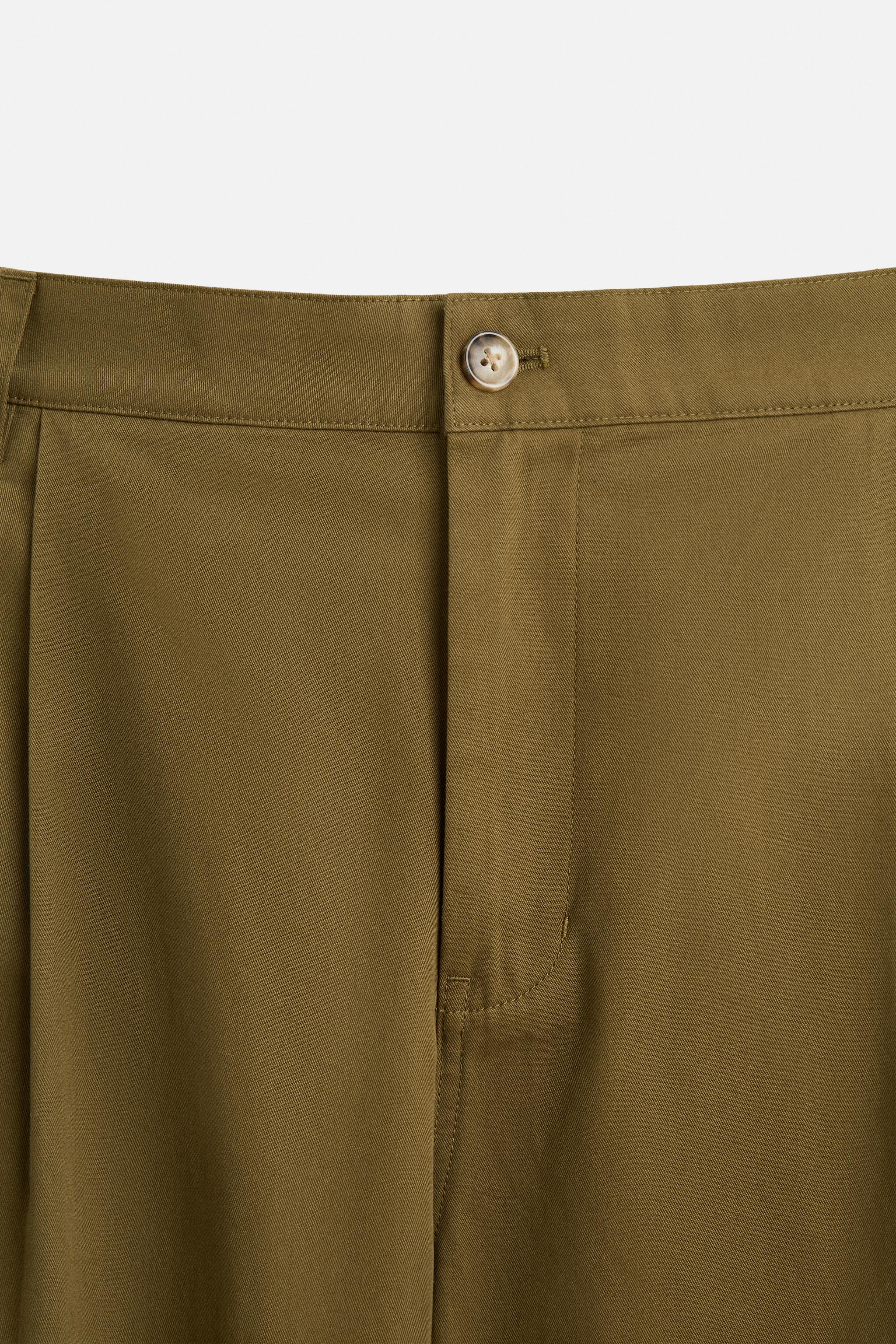 ワイドフィット チノパンツ - カーキ | ZARA Japan / 日本 ワイドフィット チノパンツ - カーキ | ZARA Japan / 日本