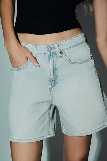 ДЖИНСОВЫЕ БЕРМУДЫ TRF СО СРЕДНЕЙ ПОСАДКОЙ — ГОЛУБОЙ от Zara