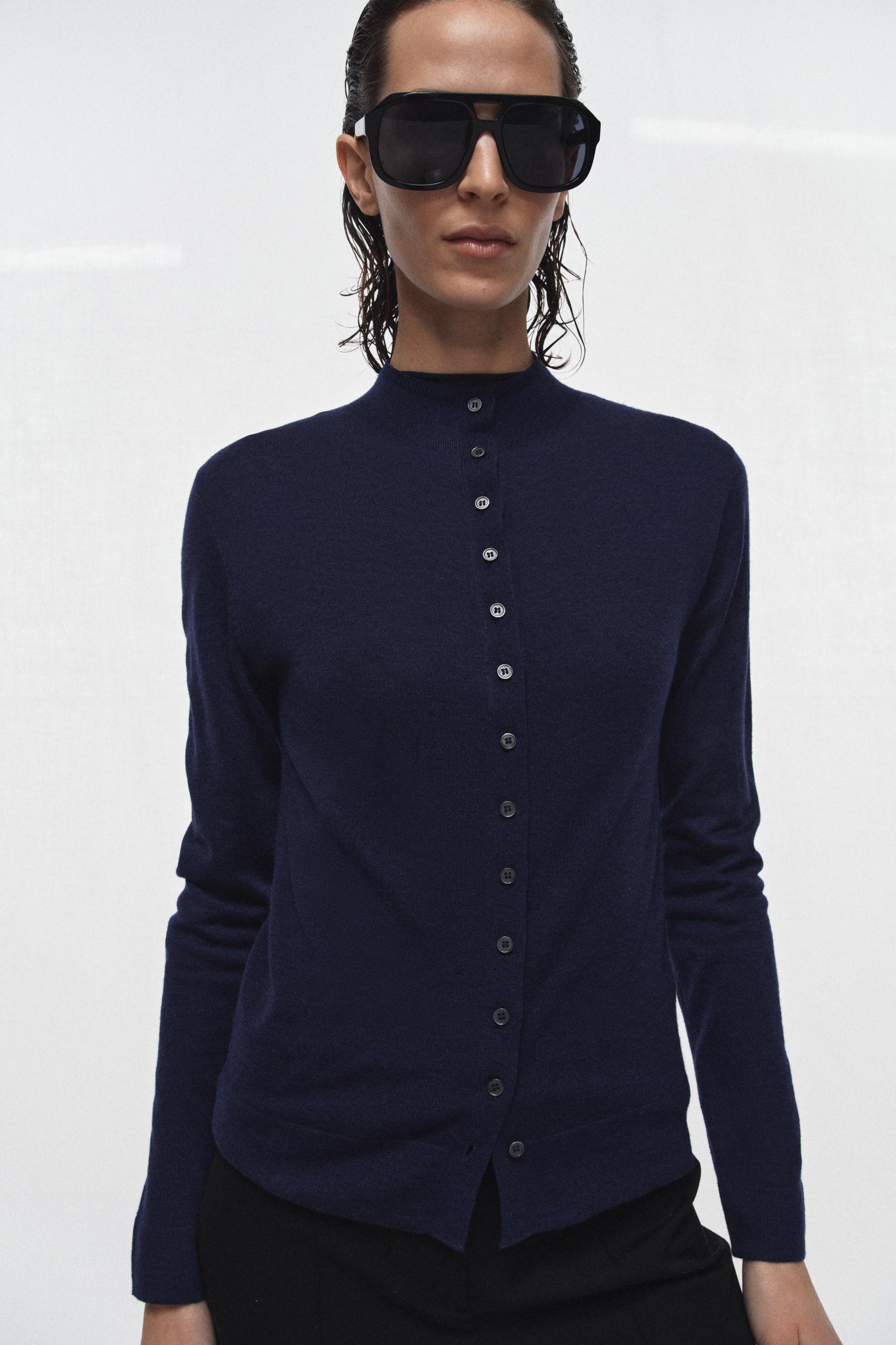 EXTRAFINE KNIT CARDIGAN - Ink blue | ZARA United States
