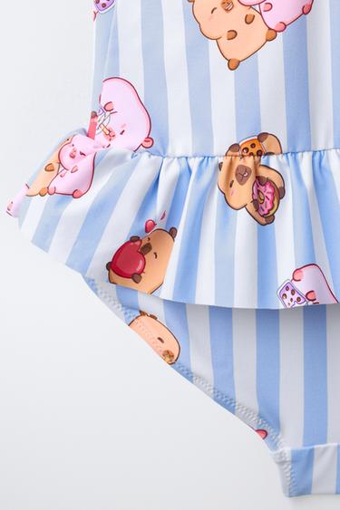 2-6 ANS/ MAILLOT DE BAIN À RAYURES CAPIBARA CAPYFUN © - Bleu de Zara - Image 3