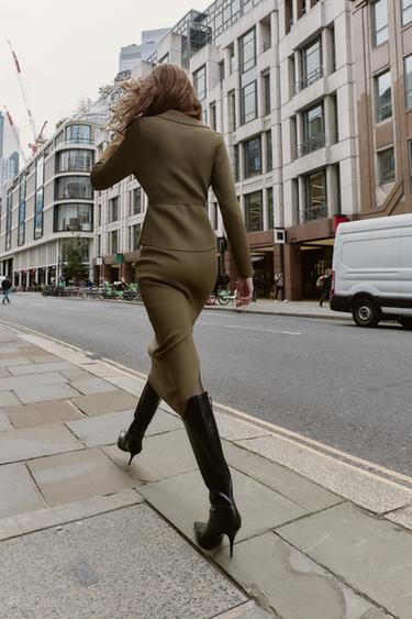 BELTED CARDIGAN - Khaki by Zara - Image 4