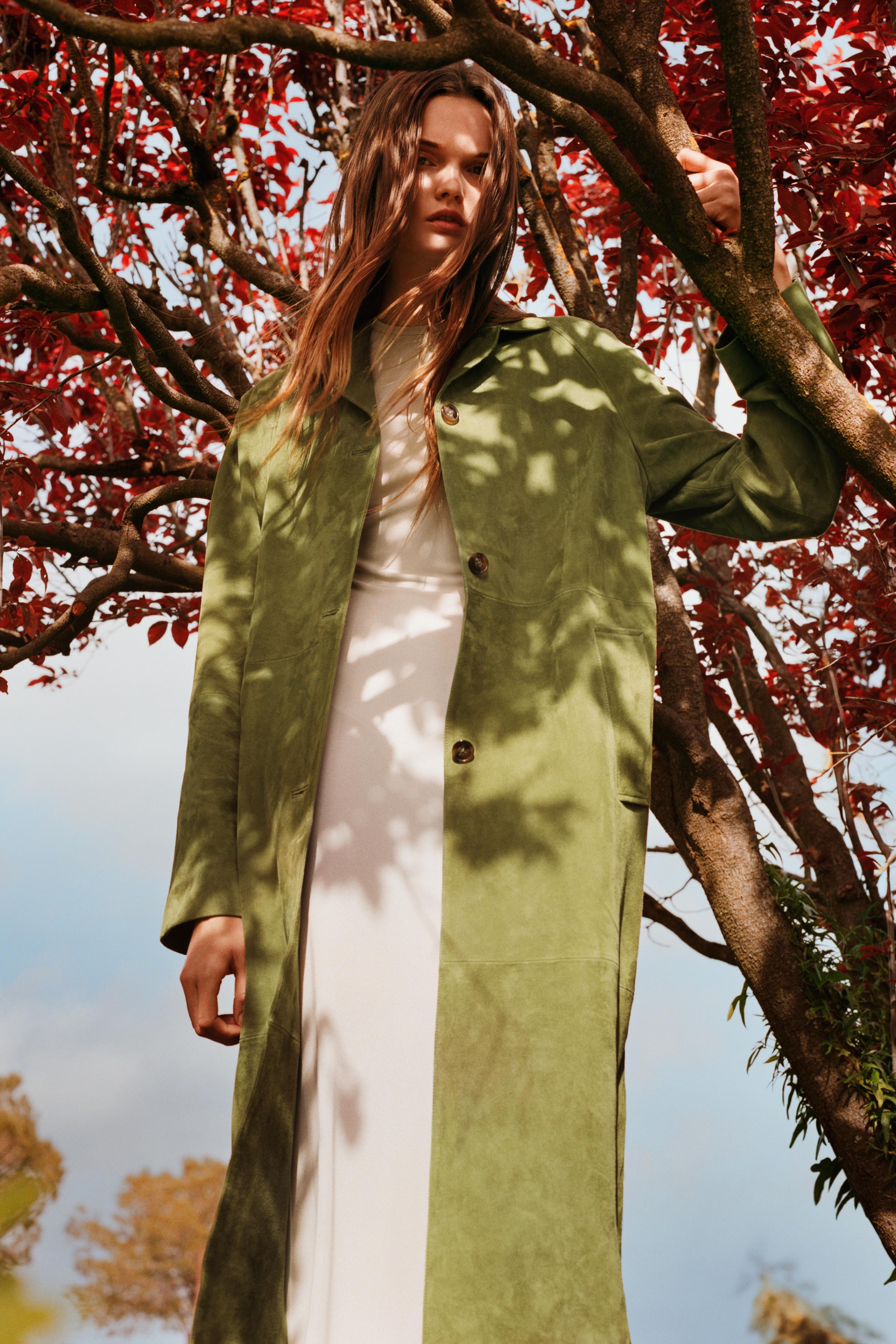 【美品】ZARA　ヘリンボーン柄ドロップショルダーコート ウールコート - LIMITED EDITION - テールブルー | ZARA Japan