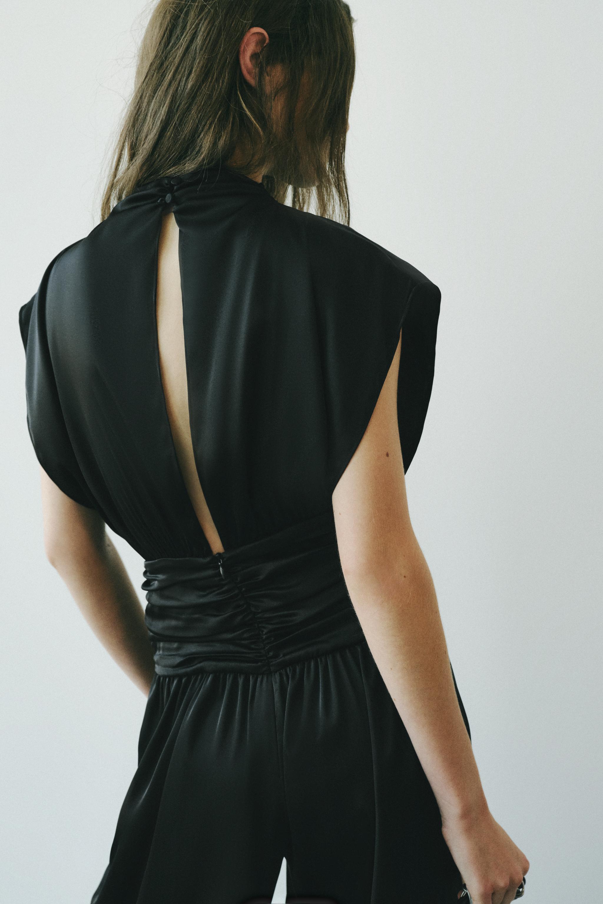 SATIN CUMMERBUND JUMPSUIT