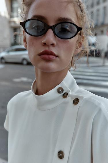 SHIRT WITH CONTRAST BUTTONS - Oyster-white by Zara - Image 3