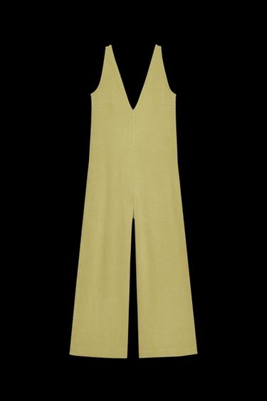WASHED INTERLOCK JUMPSUIT - Olive Green by Zara - Image 0