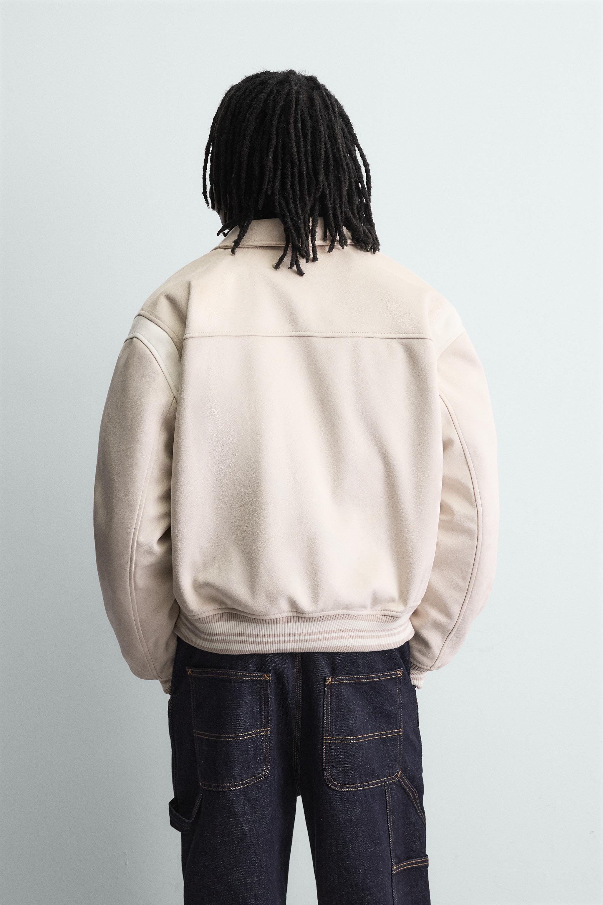 FAUX SUEDE BOMBER JACKET