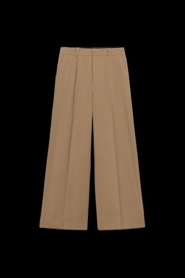 ZW COLLECTION WIDE-LEG TROUSERS - Caramel by Zara