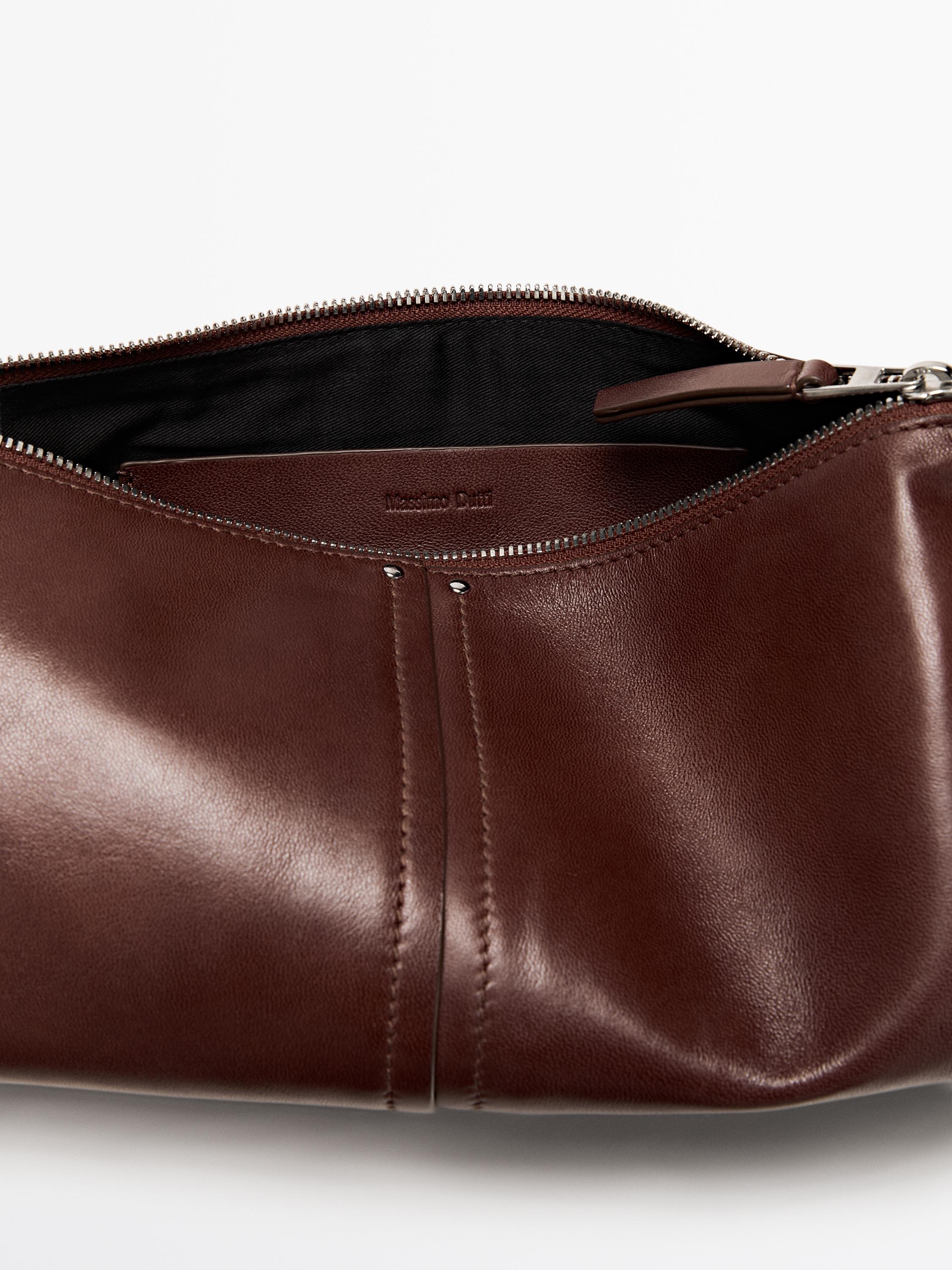 Sac porté épaule en cuir nappa