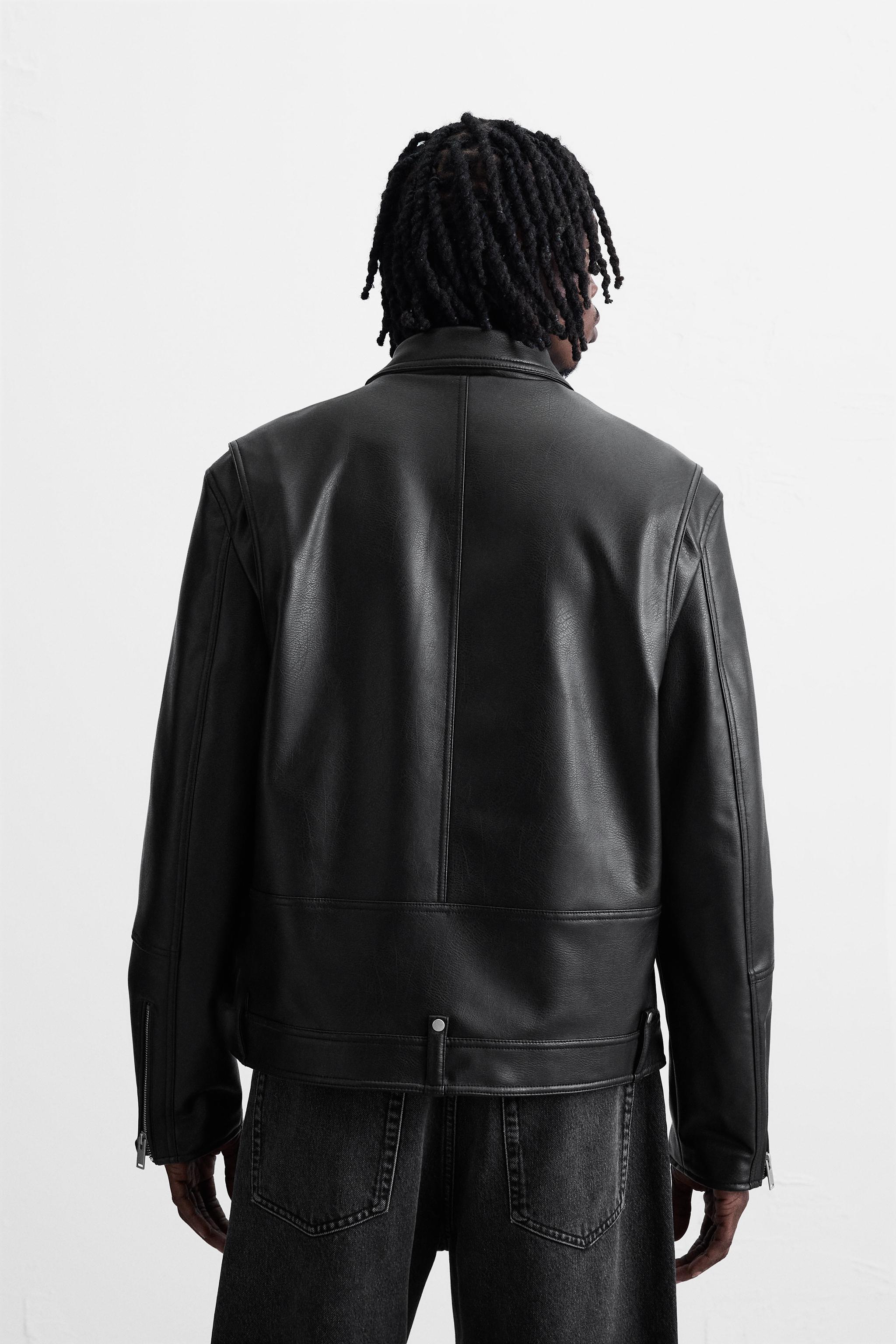 フェイクレザーバイカージャケット フェイクレザーバイカージャケット - ブラック | ZARA Japan / 日本