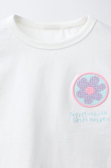 FLORAL CYCLING T-SHIRT AND LEGGINGS SET - Oyster-white by Zara - Image 2