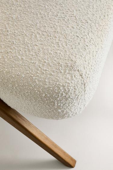 UPHOLSTERED BOUCLÉ ACCENT CHAIR - Ecru by Zara - Image 3