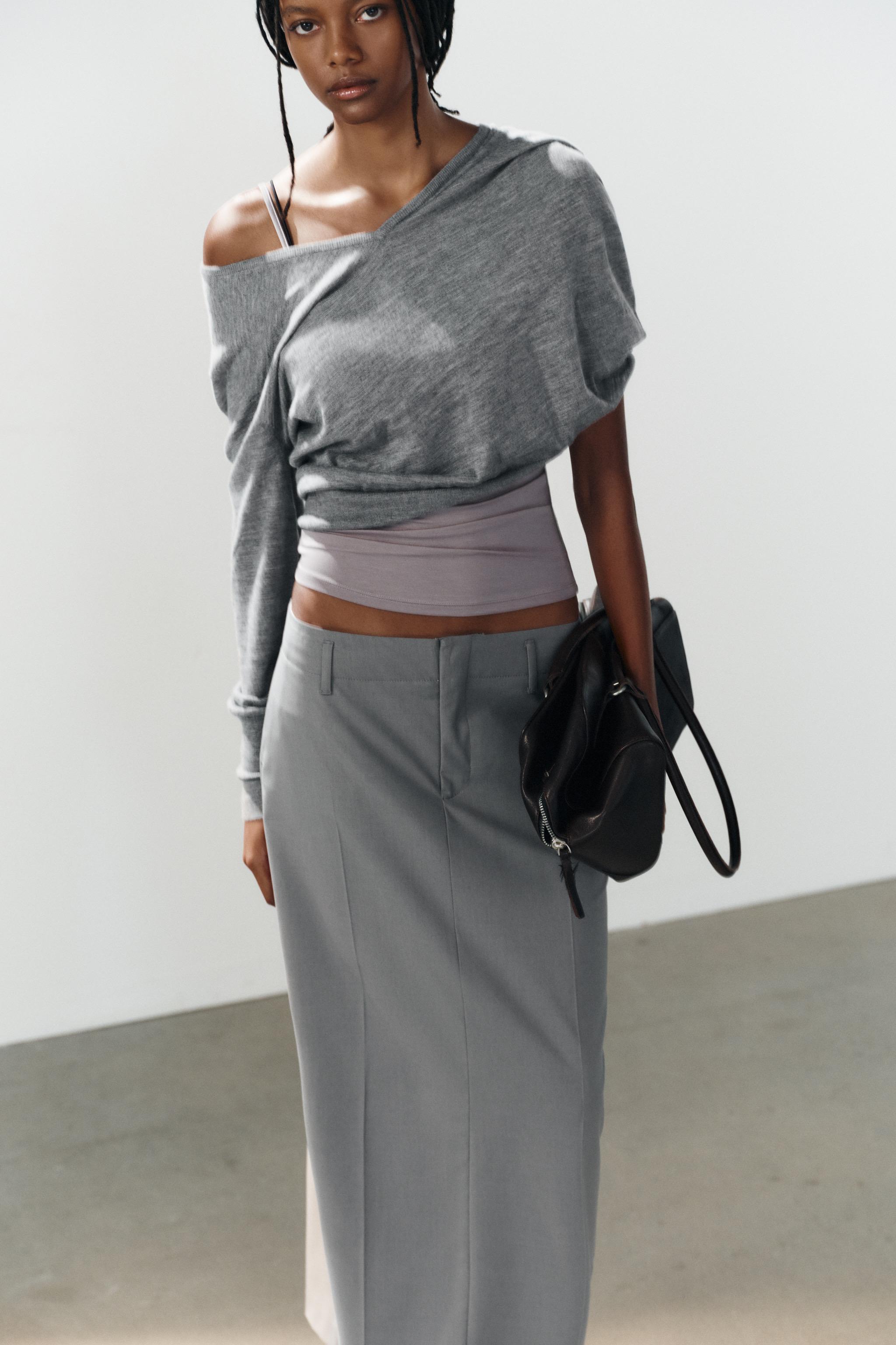 Женские юбки Zara MIDI SKIRT WITH BELT LOOPS — фото 7