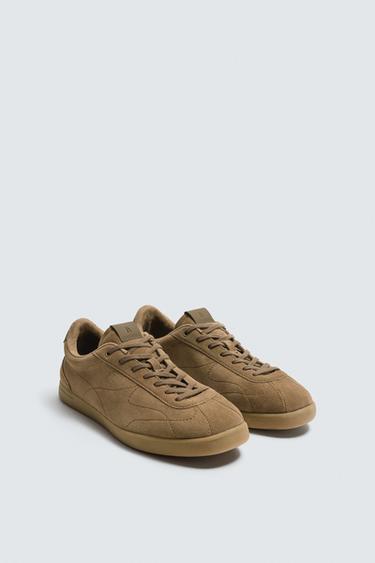 LEDERSNEAKER - Braun von Zara