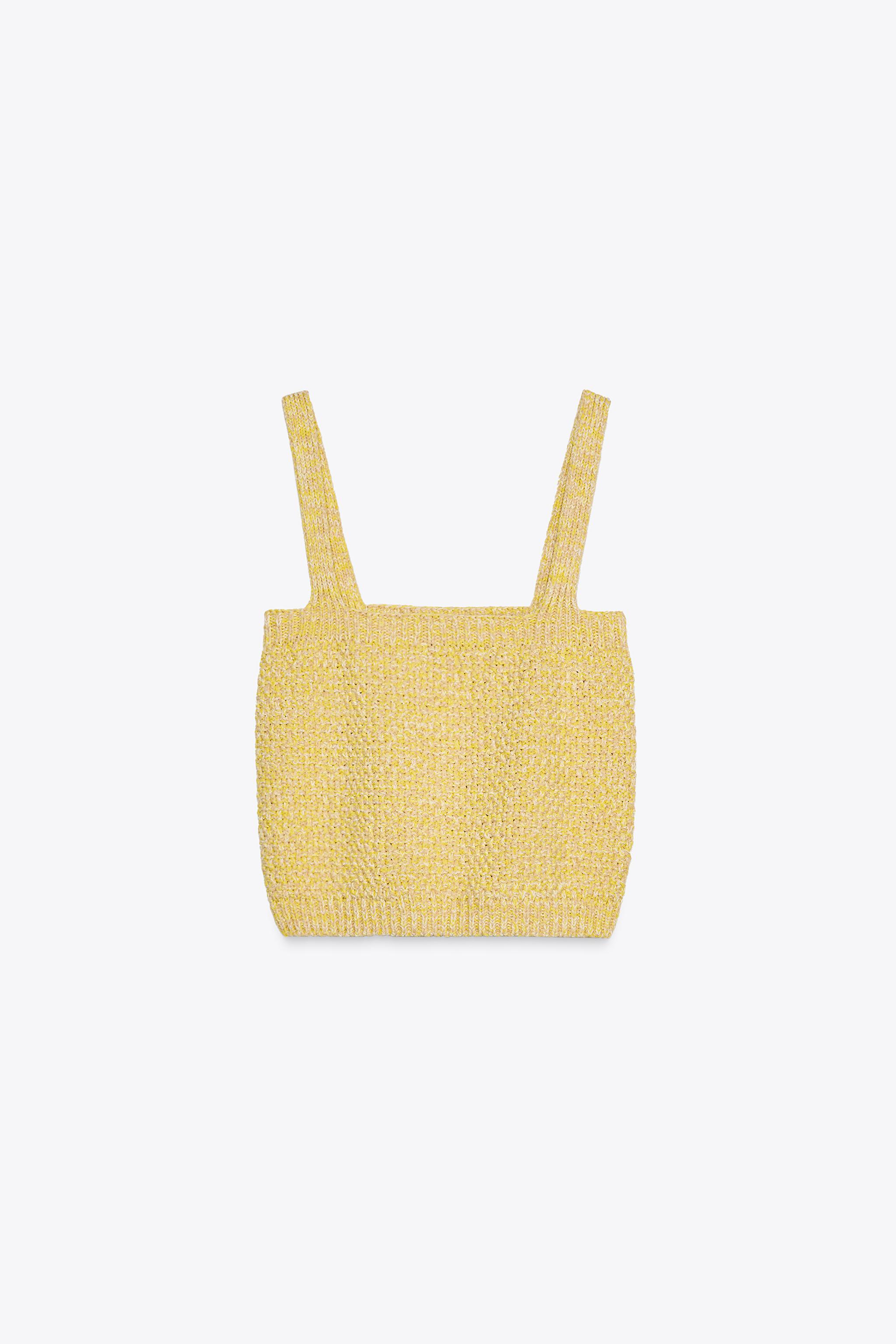 ニット クロップドトップス - イエロー | ZARA Japan / 日本