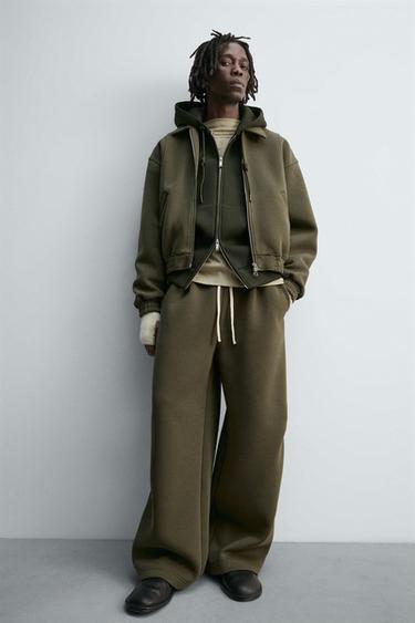 BLOUSON COUPE BOXY EFFET NÉOPRÈNE - Vert olive de Zara - Image 7
