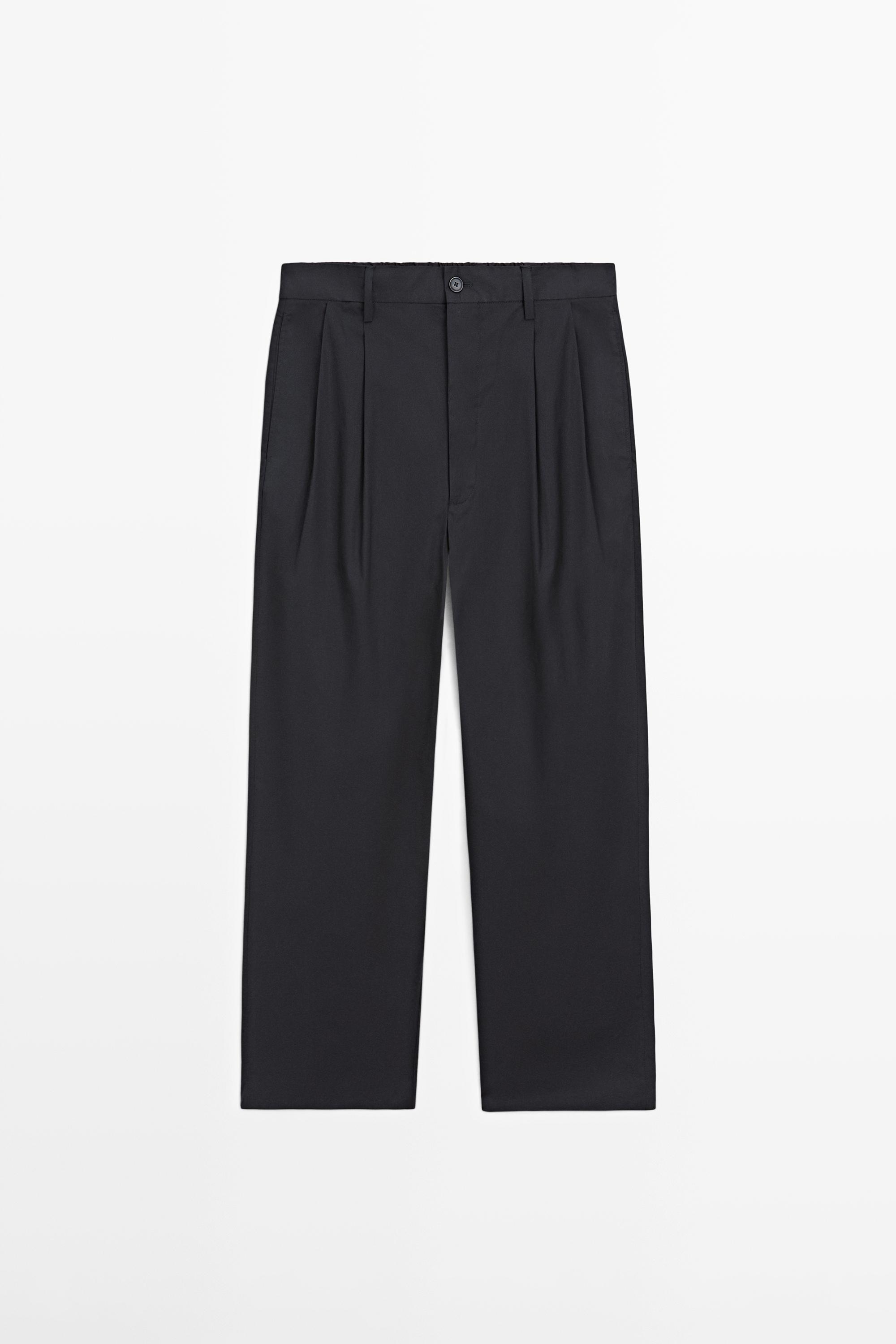 Pantalon double pince en coton