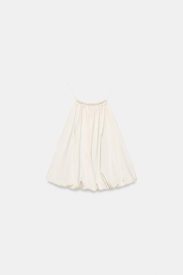 SATIN HALTER BUBBLE CROP TOP - Cream by Zara - Image 6