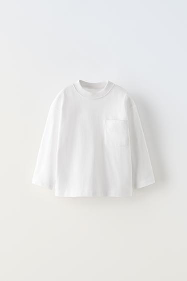 Zara PLAIN POCKET T-SHIRT - White