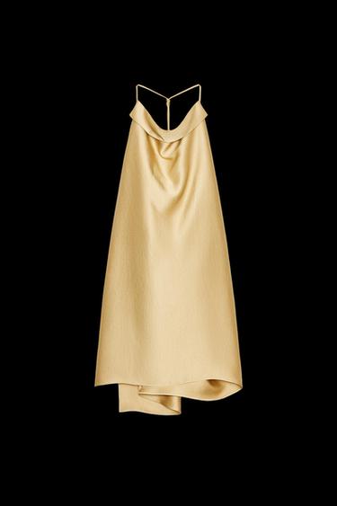 ZW COLLECTION SATIN HALTER TOP - Golden by Zara - Image 0