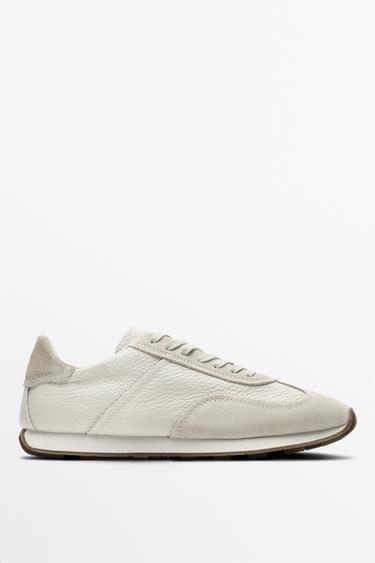 Zara Milled nappa leather sneaker - White - Image 0