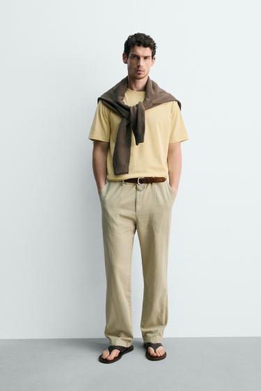 CAMISETA MEDIUM WEIGHT MANGA CORTA - Amarillo de Zara