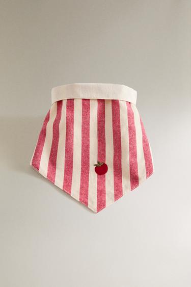 Zara TOMATO STRIPED PET BANDANA - Red - Image 0