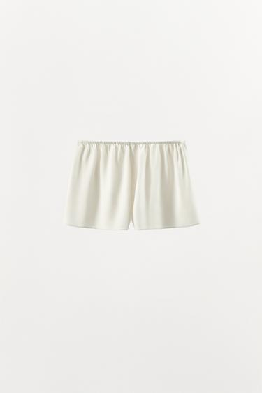 SHORT STYLE LINGERIE SATINÉ - Blanc cassé de Zara - Image 5