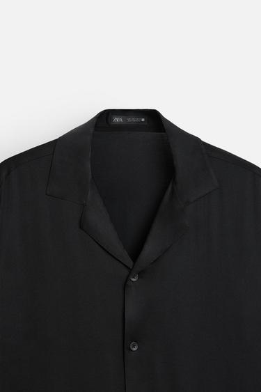 CHEMISE RELAXED FIT SATINÉE - Noir de Zara - Image 8