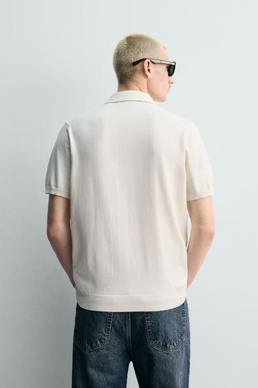 POLO IN MAGLIA REGULAR FIT - Écru di Zara