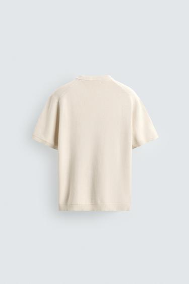 PURL KNIT T-SHIRT - Oyster-white by Zara - Image 7