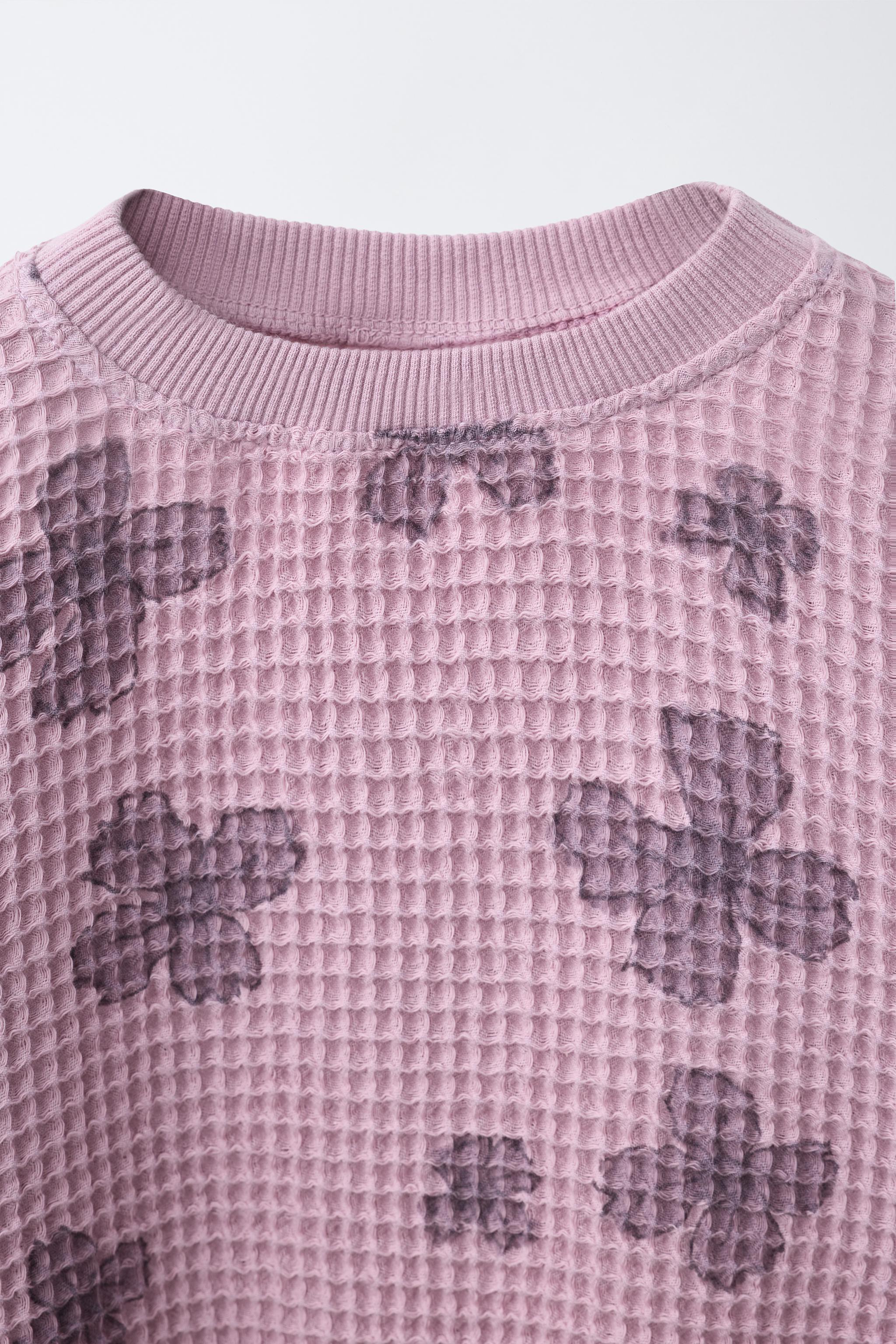 SWEAT WAFFLE À FLEURS