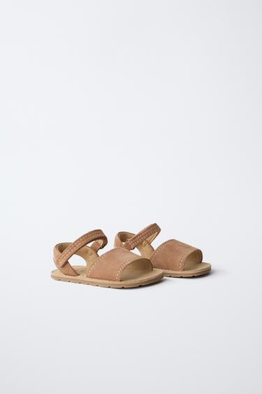 SANDALES EN CUIR PIEDS NUS - Marron de Zara - Image 1