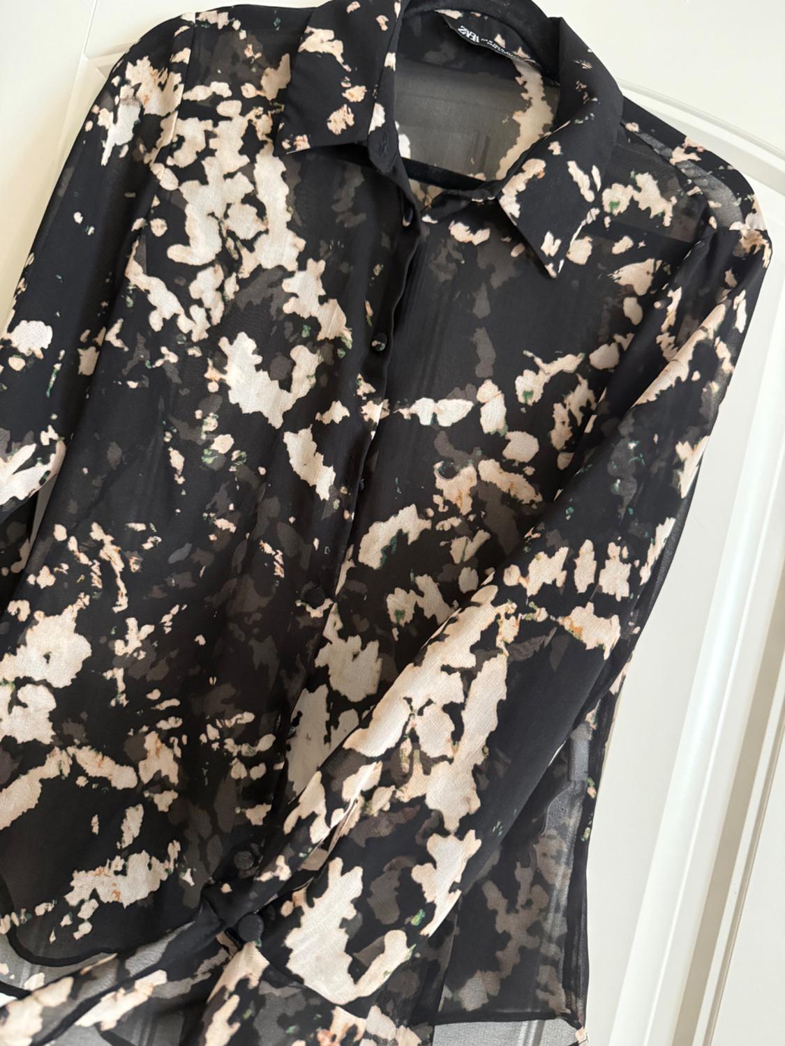 PRINTED SEMI-SHEER SHIRT - Image 2