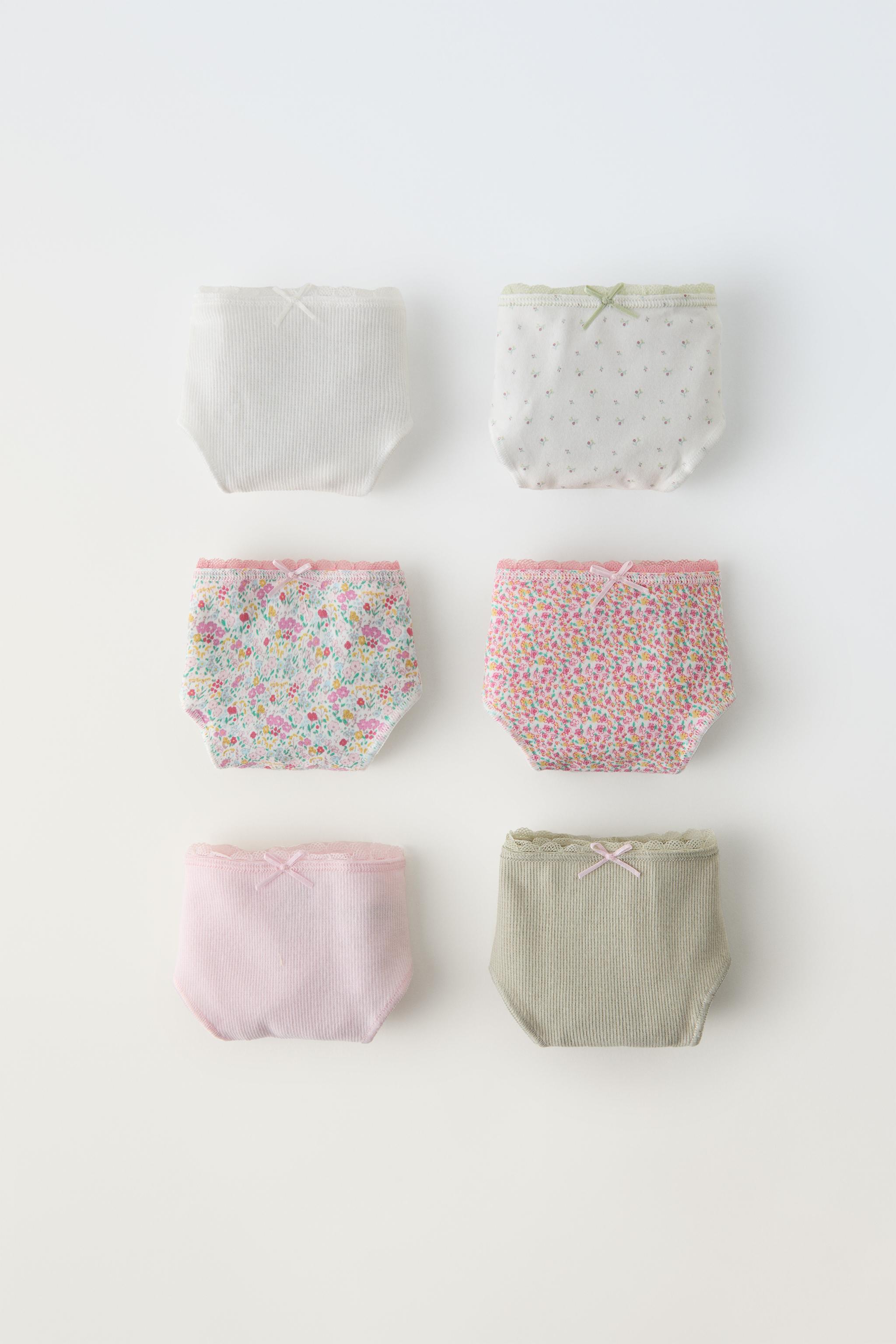 2-14 YEARS/ SIX-PACK OF FLORAL UNDERWEAR - Pinks