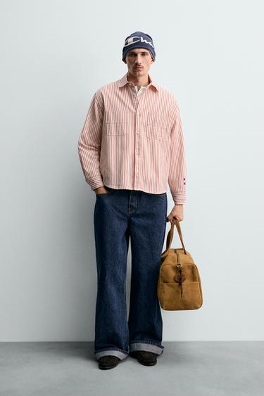 CAMISA RAYAS PARCHES CHAMPION ® X ZARA - Blanco / Rojo de Zara - Imagen 0
