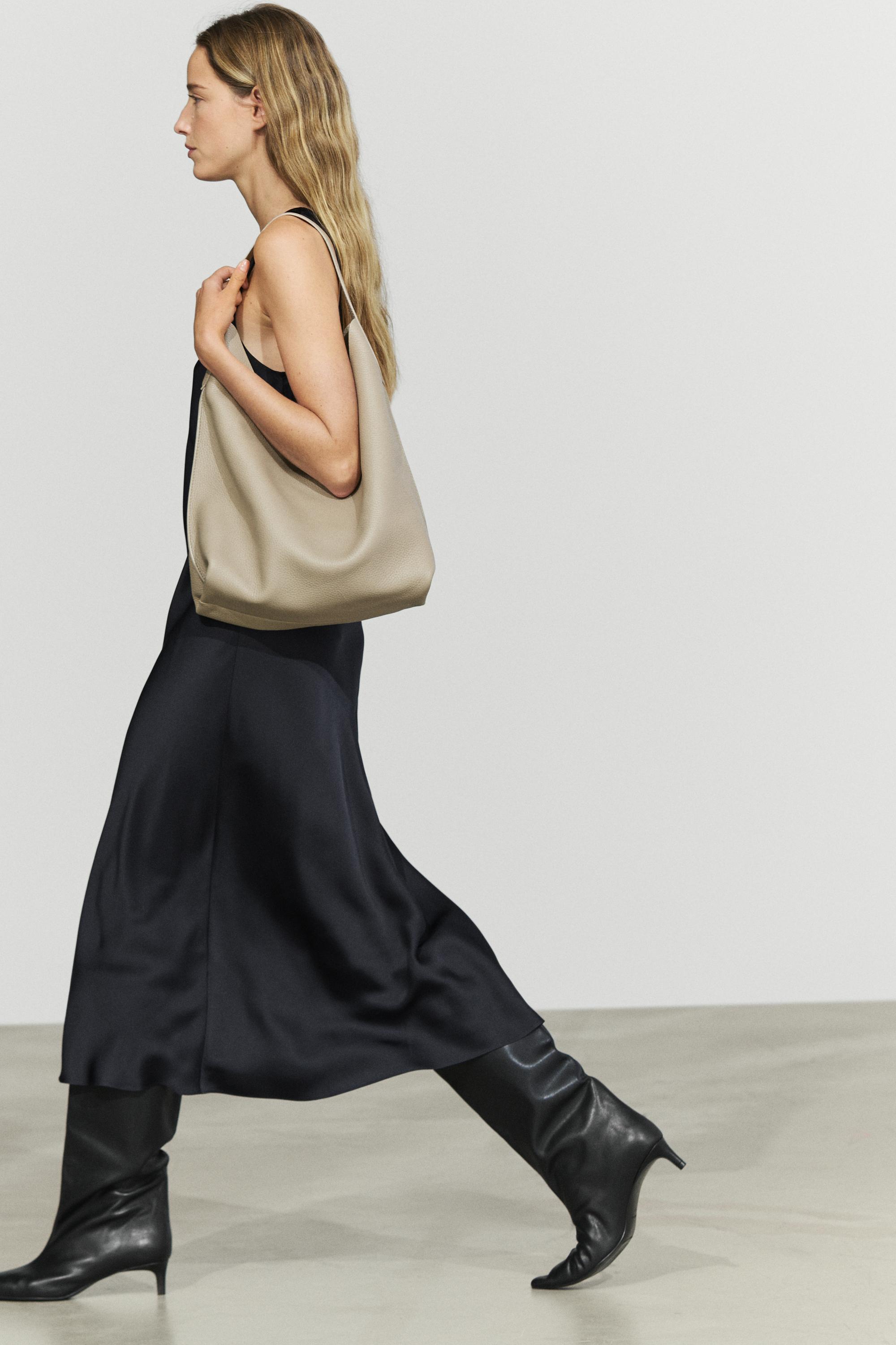 Crinkle satin midi dress