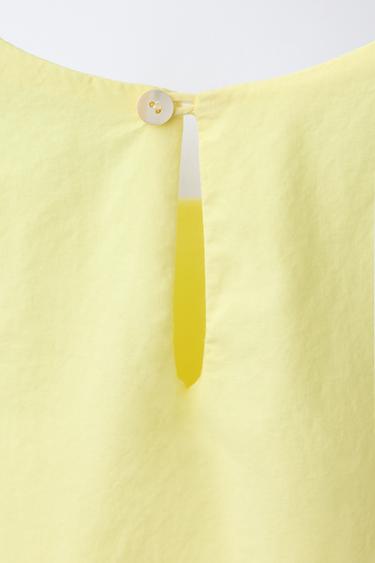 POPLIN DRESS WITH BOW - Yellow by Zara - Image 3