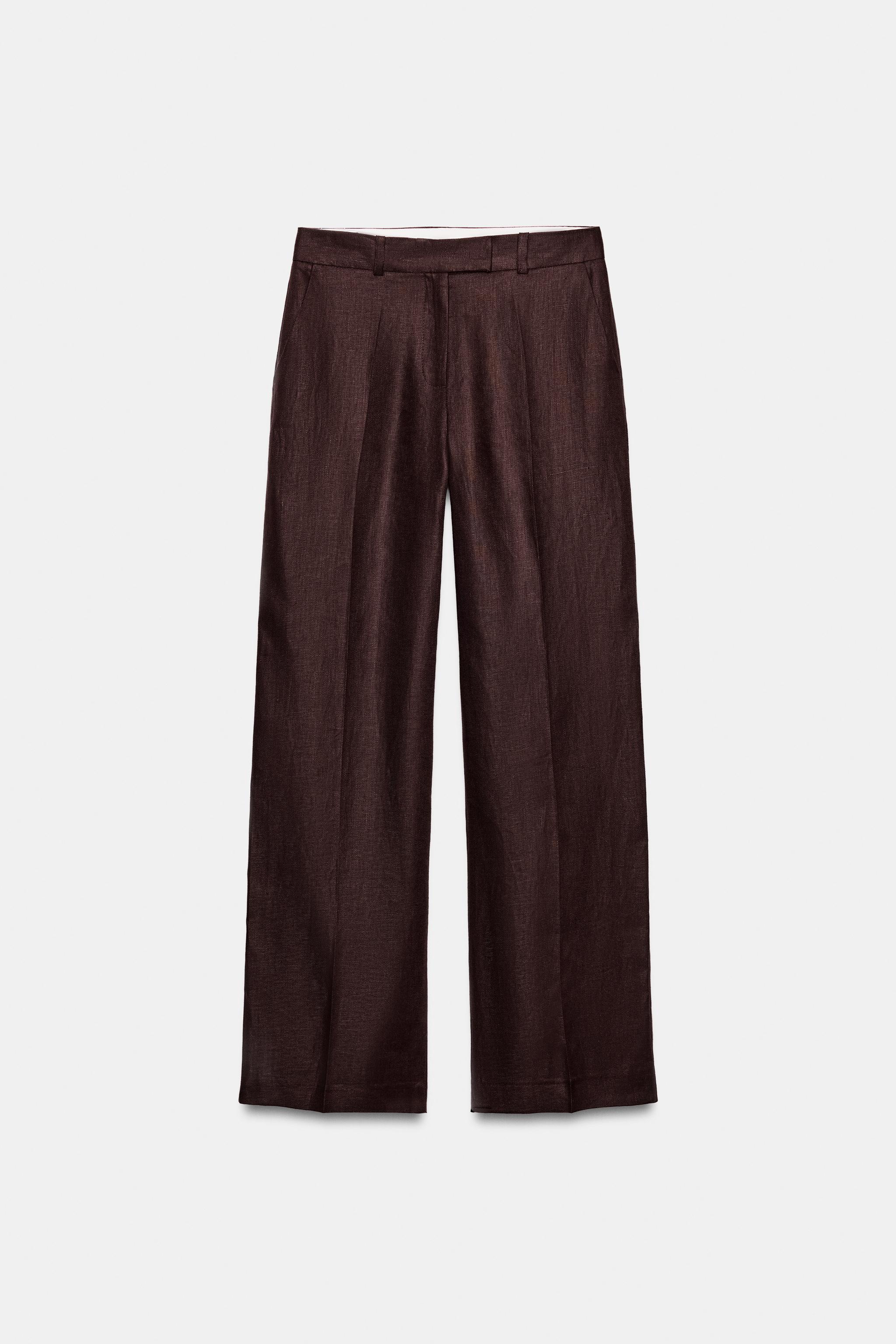 100% LINEN STRAIGHT LEG PANTS
