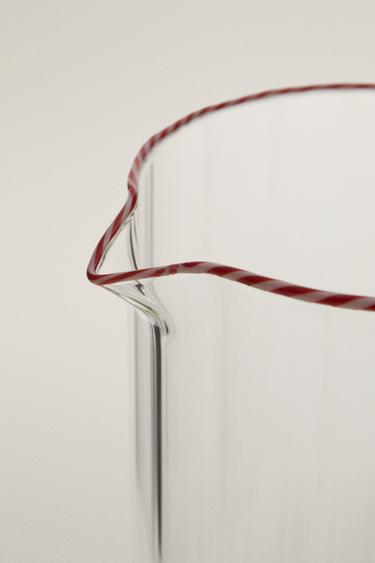 BOROSILICATE GLASS HOLLY PITCHER — Red 2