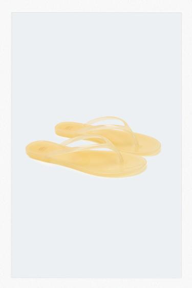 LIMITED EDITION JELLY FLAT SANDALS - Vanilla Yellow by Zara
