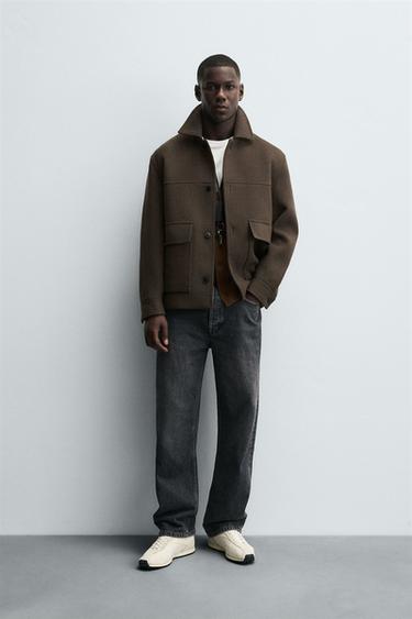 CHAQUETÓN REGULAR FIT BOLSILLOS - Marrón de Zara - Imagen 0